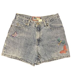 Vintage 2001 Old Navy Embroidered Shorts Y2K Pink Juniors 12 (Fits 0/2)